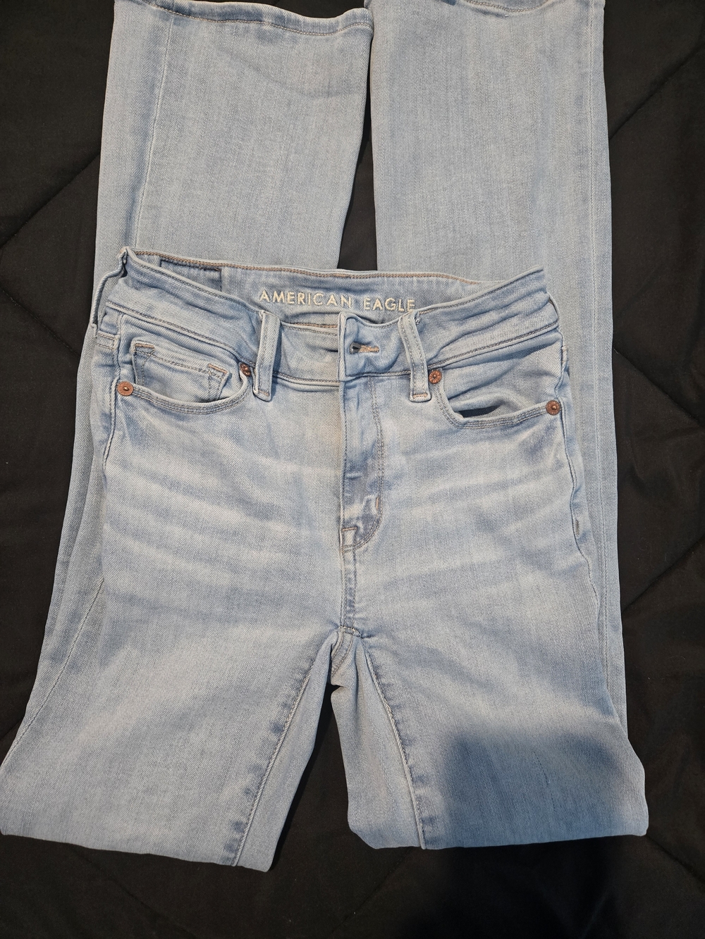 American Eagle Outfitters Light Wash- High Rise Skinny Kick Boot Cut - Picture 3 of 5